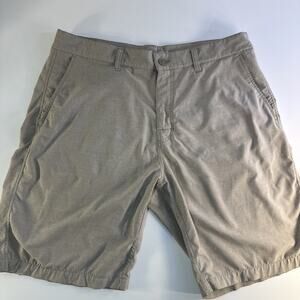 RVCA Duel Purpose Trunk Stretch Swim Gym Golf Running Size 34" Tan Khaki Shorts